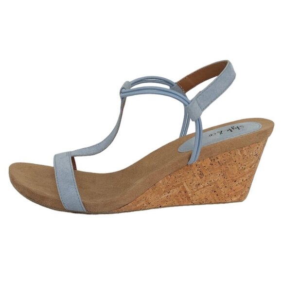 STYLE & CO MULAN Women's Wedge Heel Slingback Sandals Blue Size 10.5 - Picture 3 of 8